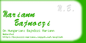 mariann bajnoczi business card