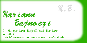 mariann bajnoczi business card